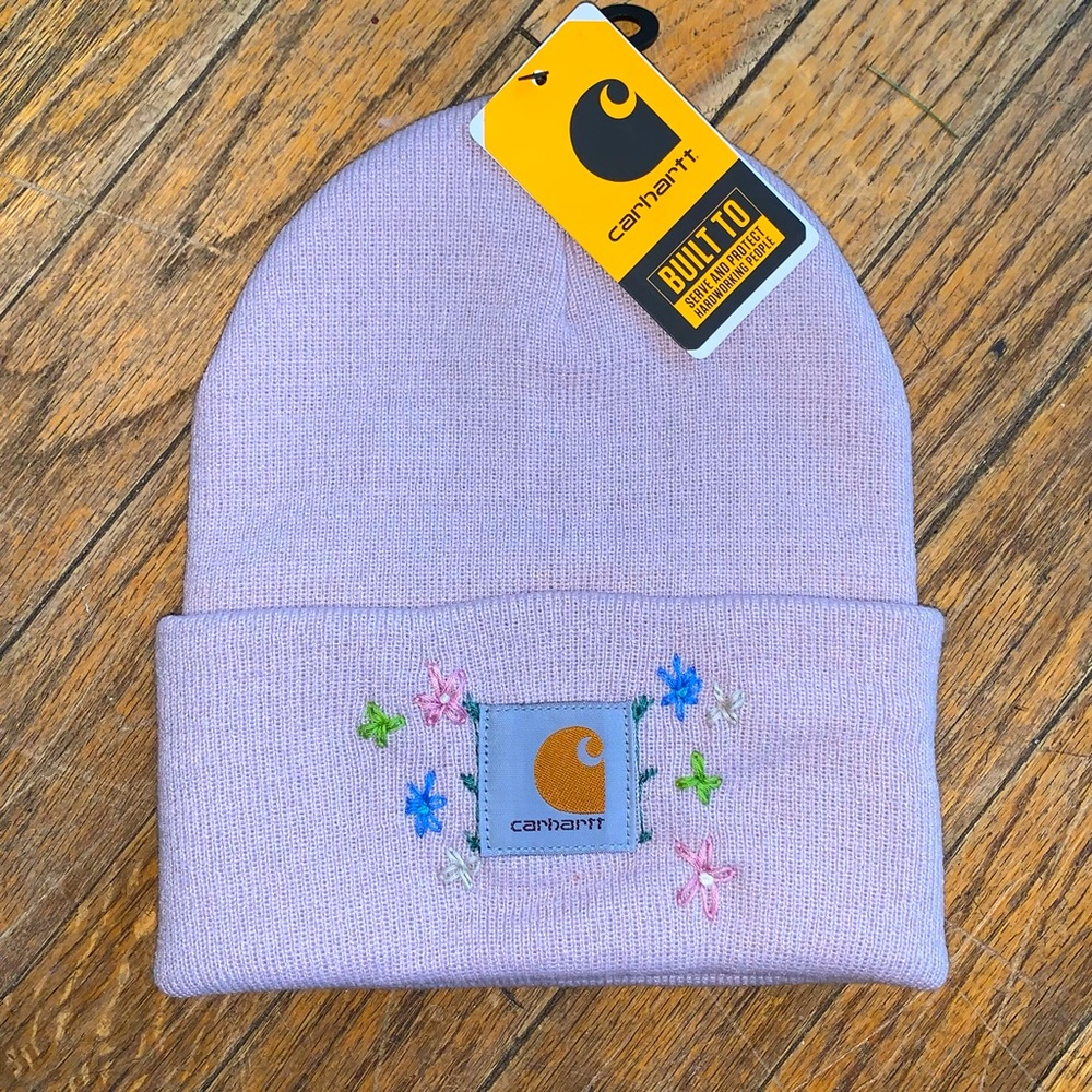 Pink Carhartt Hat - hand embroidered